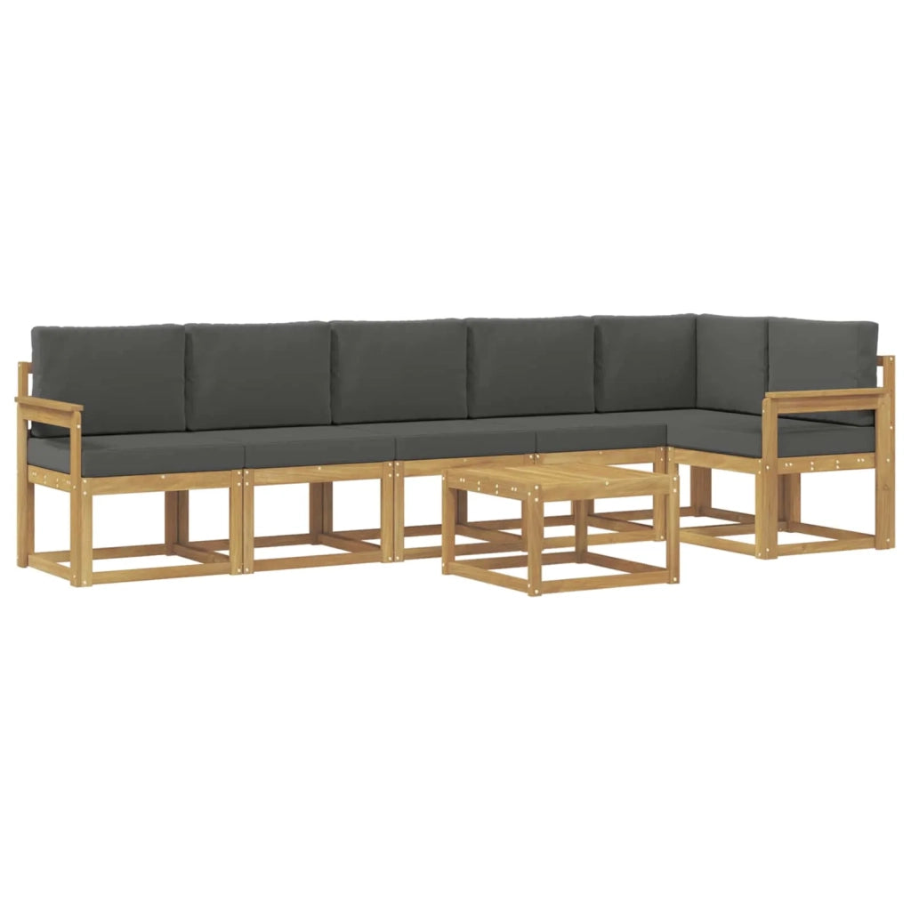 Set di divani da esterno 7 pz Bianco e Antracite Poliestere 3387726