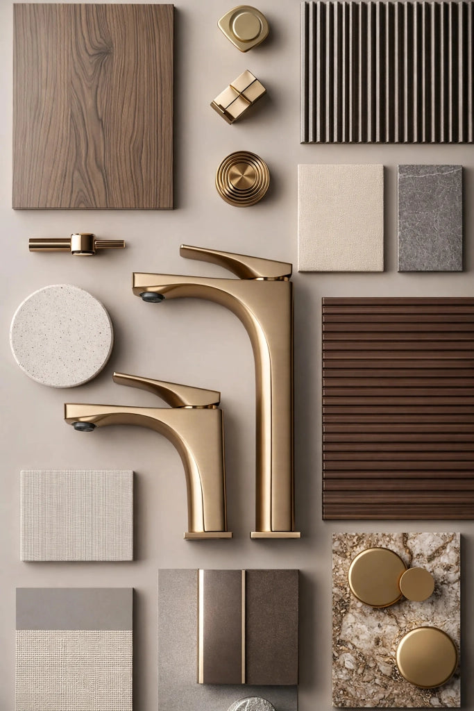 Rubinetto Da Lavabo Premium Rea Joe Brush Gold Low