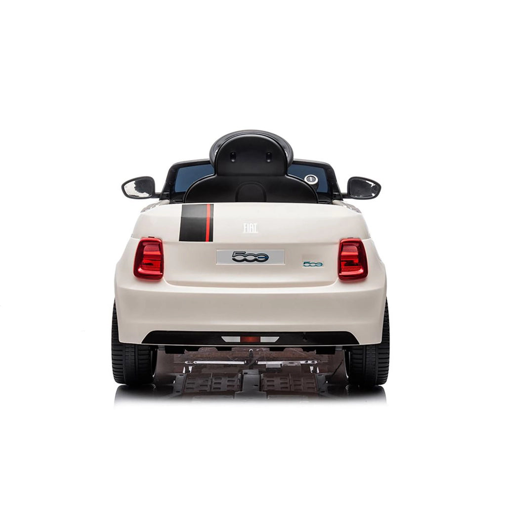 Macchina Elettrica per Bambini Fiat 500 12V 30W con Telecomando Luci e Suoni Bianco