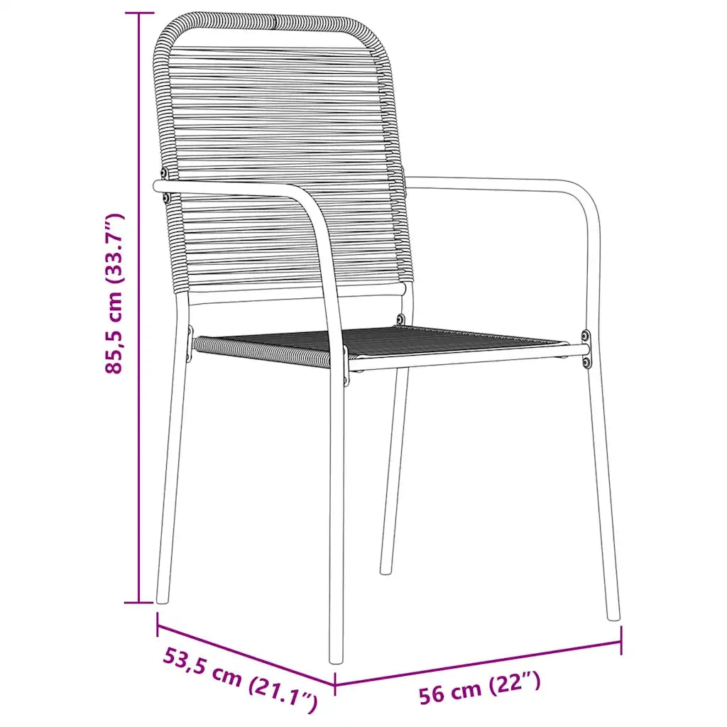 Set da Pranzo per Giardino 5 pcs Nero 3379158