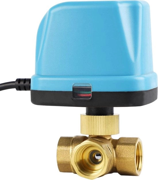 Valvola magnetica 3 vie DN15 1/2 pollici AC 230 V valvola in rame - valvola a sfera automatica valvola elettrica - blu