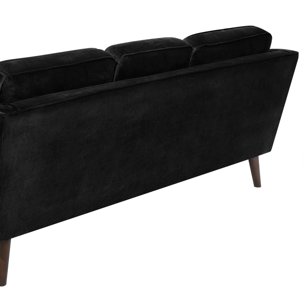Divano di colore Nero 2 Posti Velluto Gambe In Legno in stile Classico e moderno