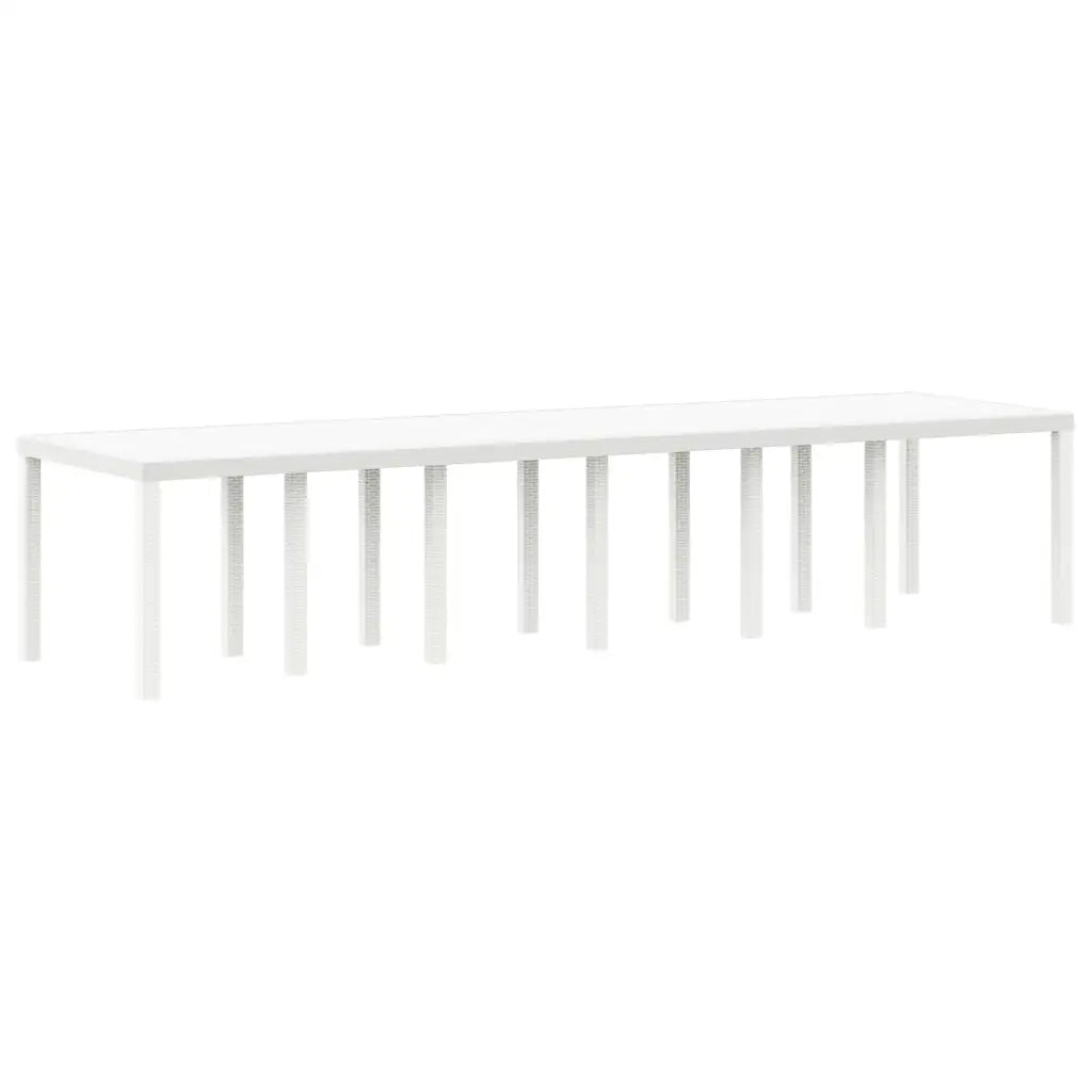 Set da Pranzo per Giardino 15 pcs Bianco Rattan Polt