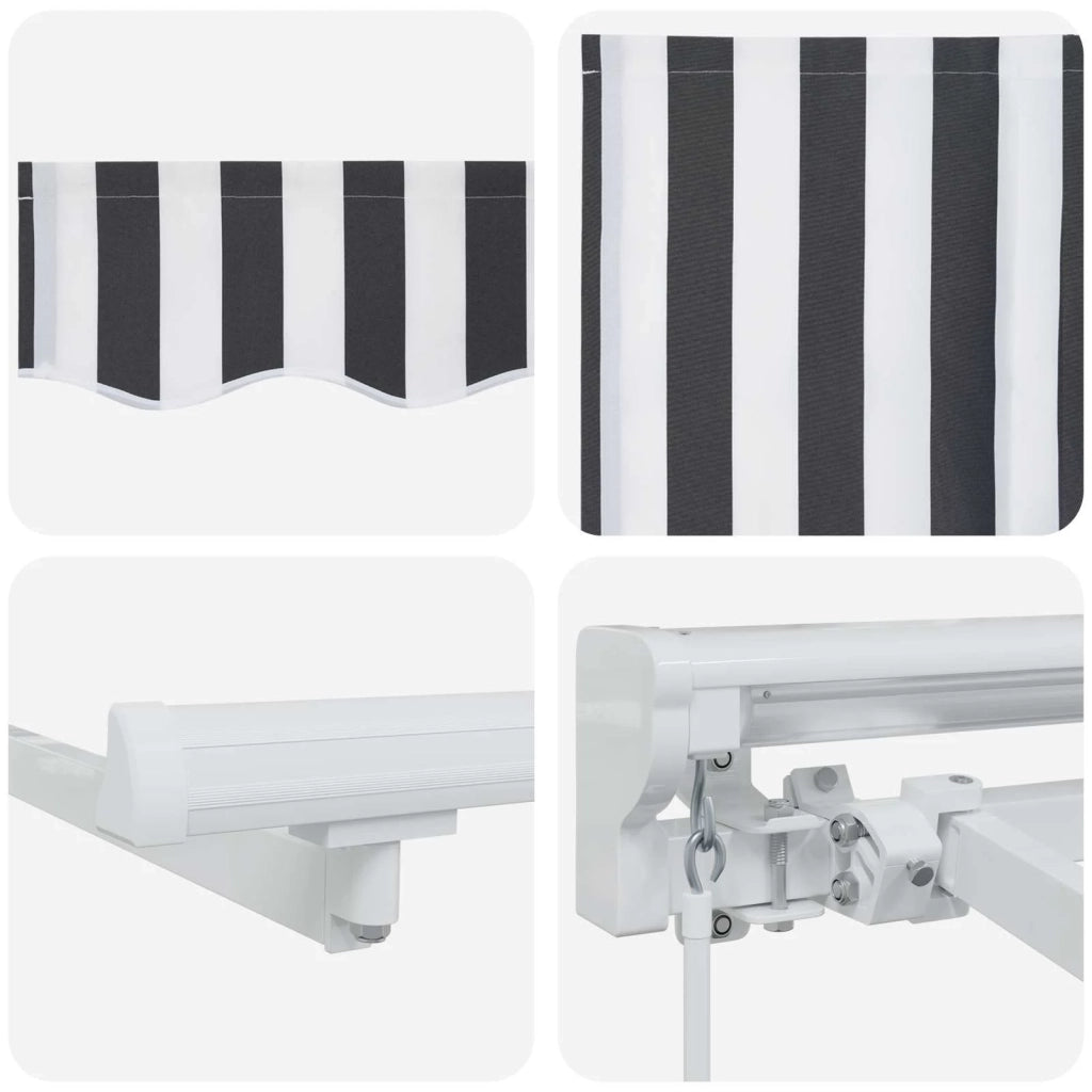 Tenda retrattile manuale Antracite e Bianco 4 × 3 m 3420256