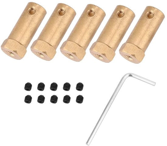 Connettore a 30 mm a 5 pezzi in ottone - accessori di connessione motore - chiave a ingranaggi - viti - duraturo - accessori di connessione motore