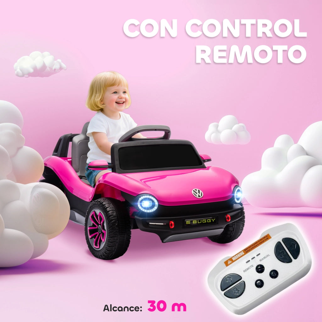 Automobile Bambini Volkswagen E-Buggy 12V con Telecomando ¨C zephmum ¨C Rosa