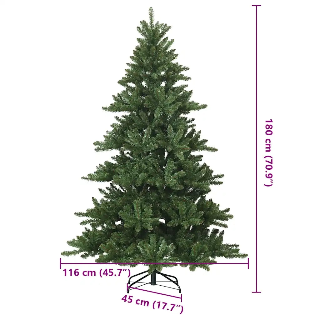 Albero di Natale Artificiale con Rami Pieghevoli Verde 180 cm 42019323
