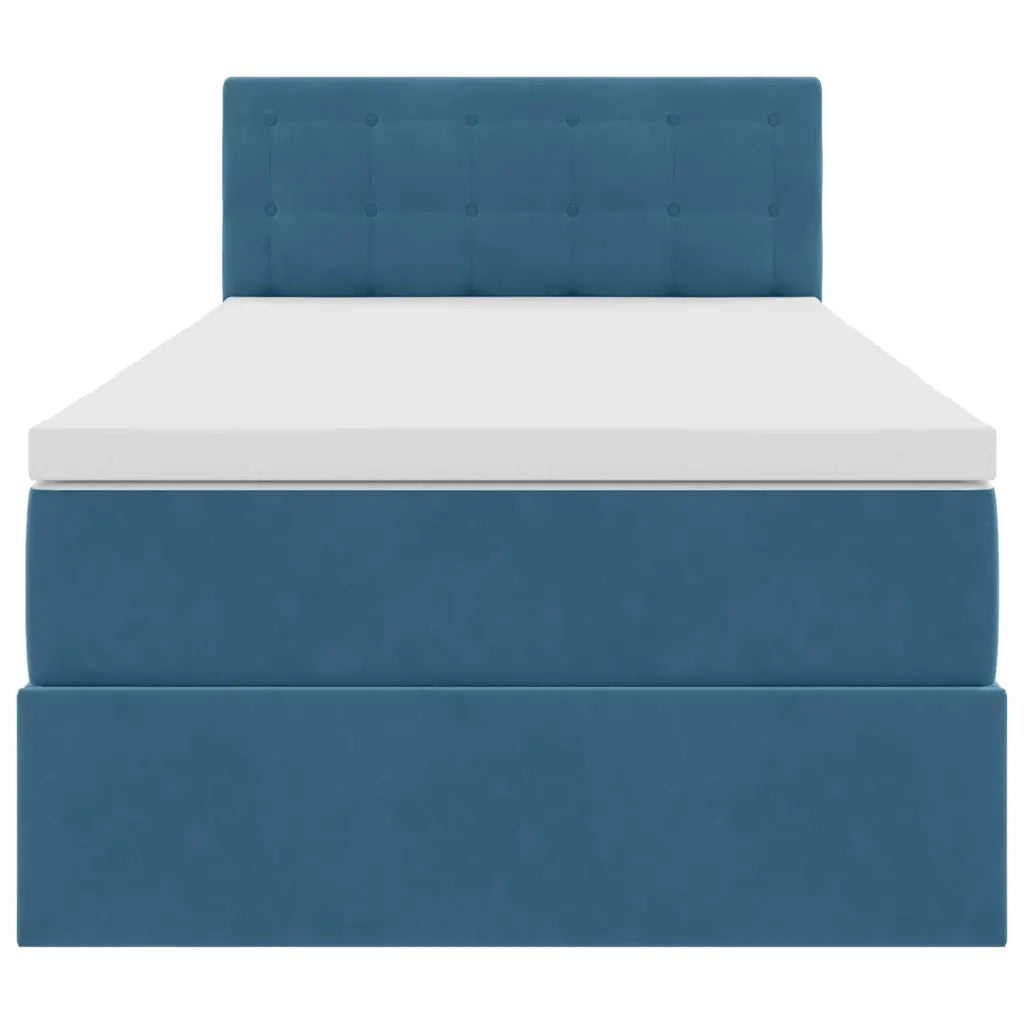 Letto con Contenitore Blu Scuro 90 x 200 cm Velluto
