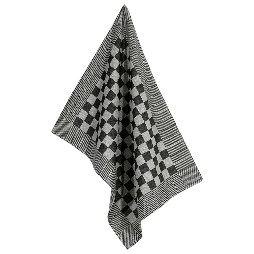 Set Strofinacci 10 pz | Teli per bagno in Cotone Nero e Bianco