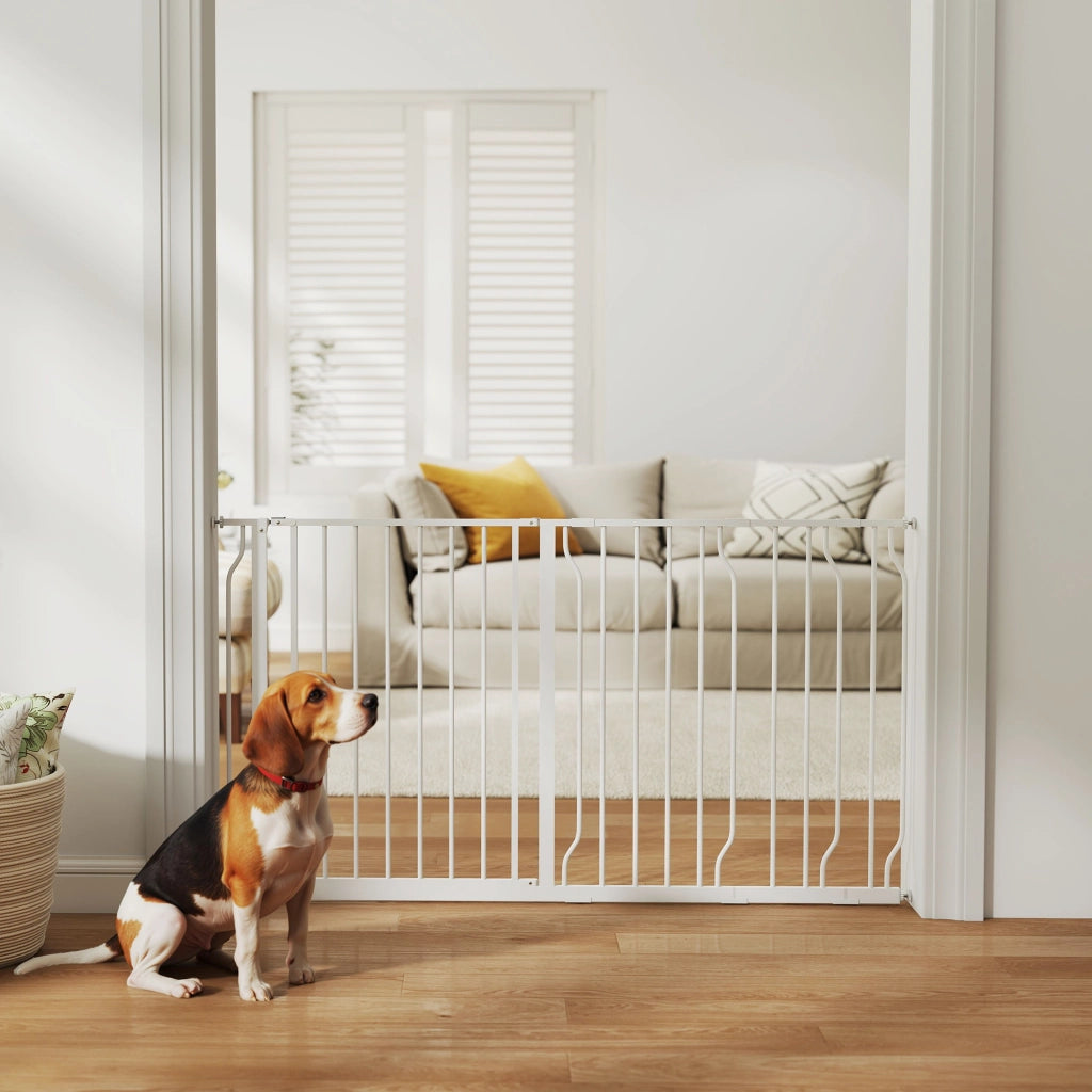 Cancello per Cani Estensibile ¨C Minimal ¨C Bianco 75-145 cm