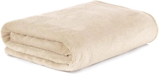 Felpa in velluto rosso - caldo e accogliente - 150 x 200 cm - beige