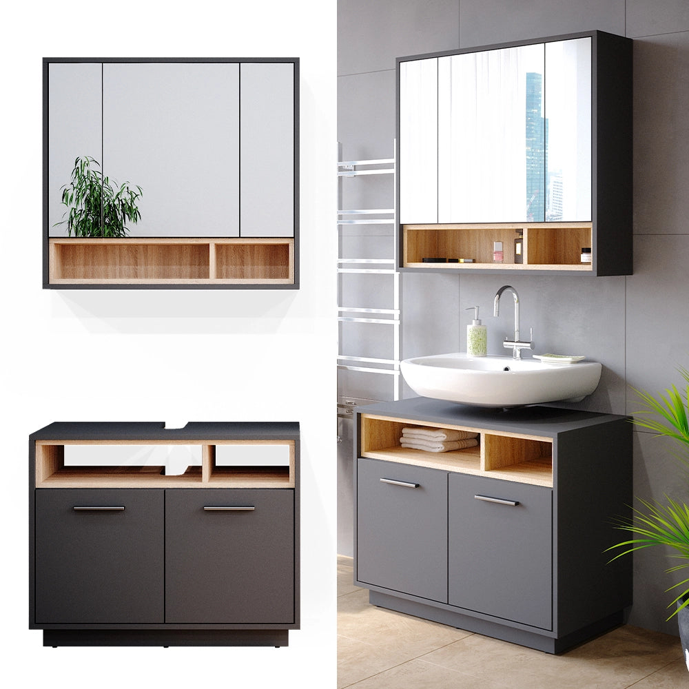 Vicco Set mobili bagno Antracite 2 parti