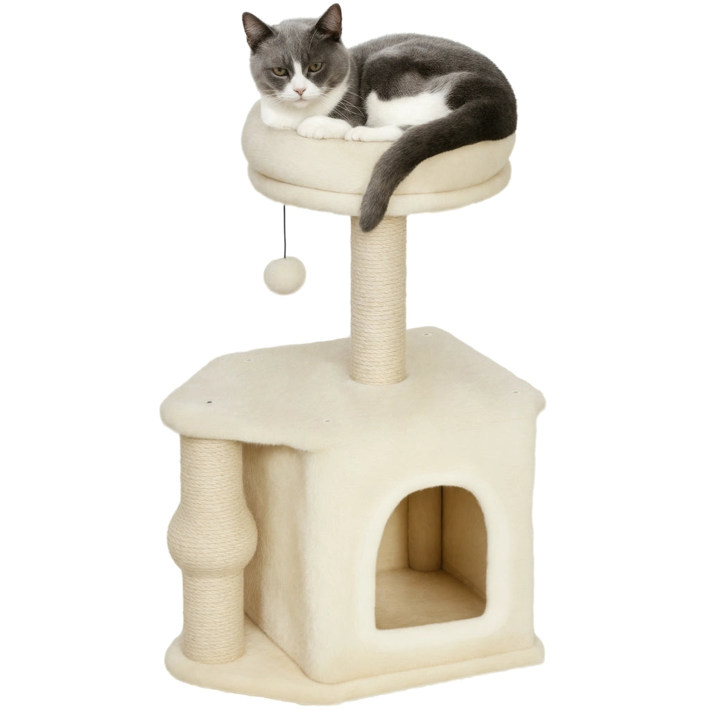 Albero per Gatti con Cuscino e Poste di Giuto ¨C zephmum ¨C Beige 66 cm