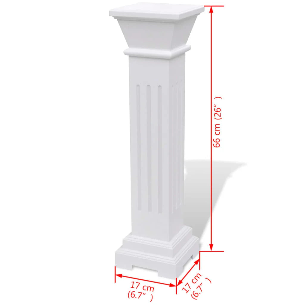 Portavasi classico a colonna quadrata MDF bianco 02_0045034