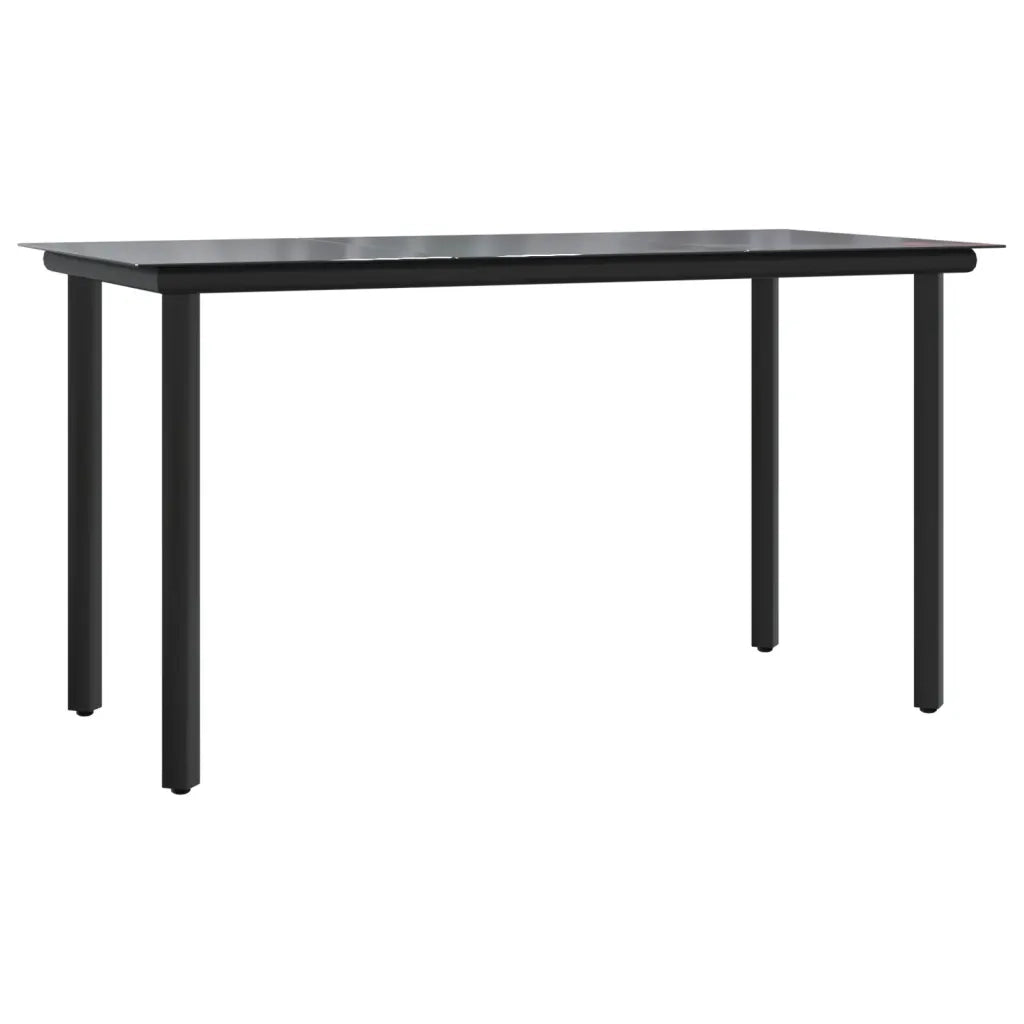 Set da Pranzo da Giardino 9 pz con Cuscini Nero in Polyrattan 3212328