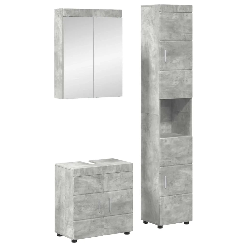 Set di mobili per il bagno TULUM 3 pz Grigio cemento 3398037