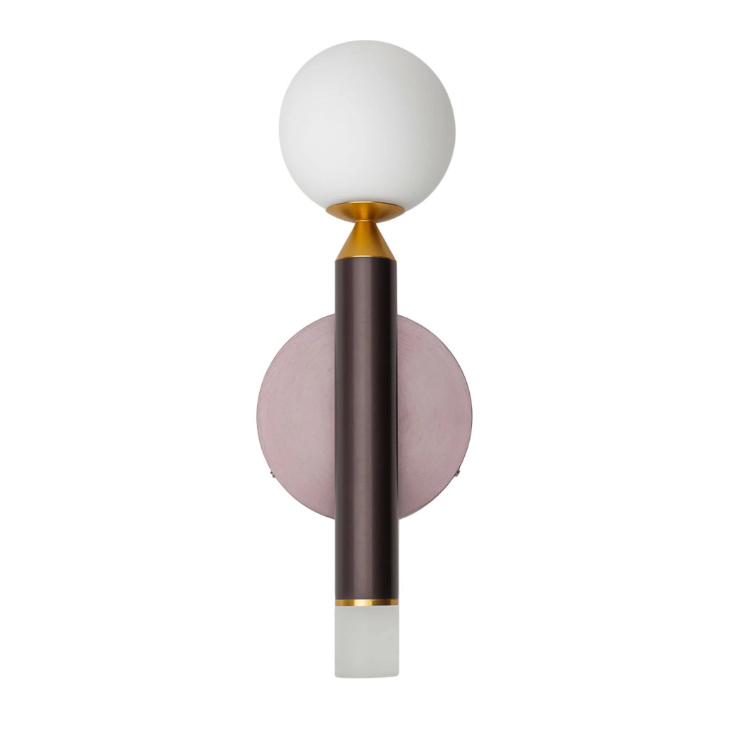 Applique moderna bronzo-oro sfera bianca LED 6W Italux