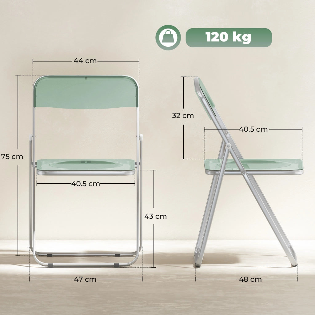 Set 4 Sedie Pieghevoli ¨C Xylo ¨C Acrilico Trasparente Verde
