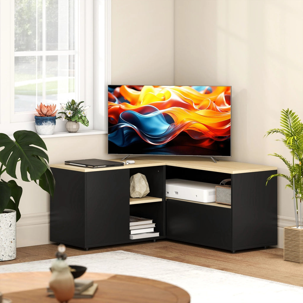 Mobile TV Angolare ¨C Minimal ¨C Quercia e Nero 90x90x45 cm