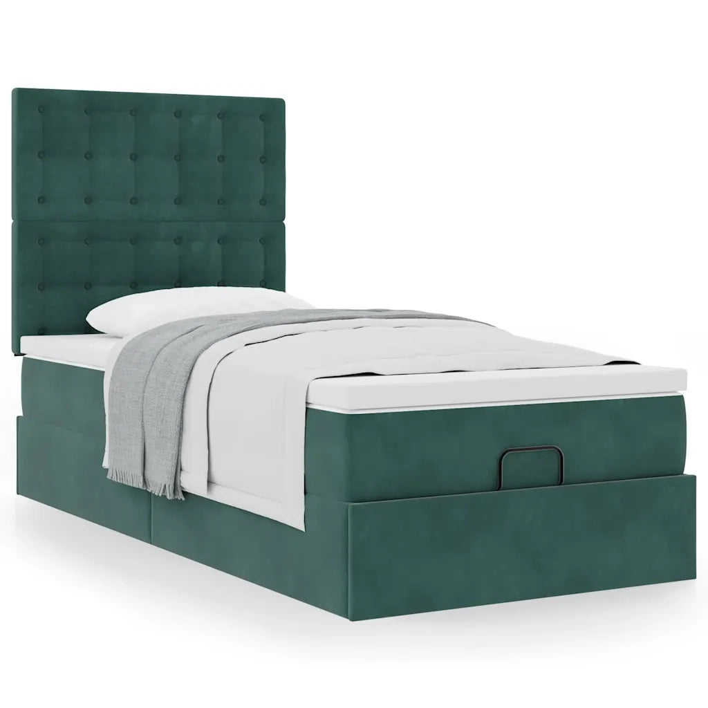 Struttura Letto Pouf con Materassi 80x200 cm Velluto 3313580