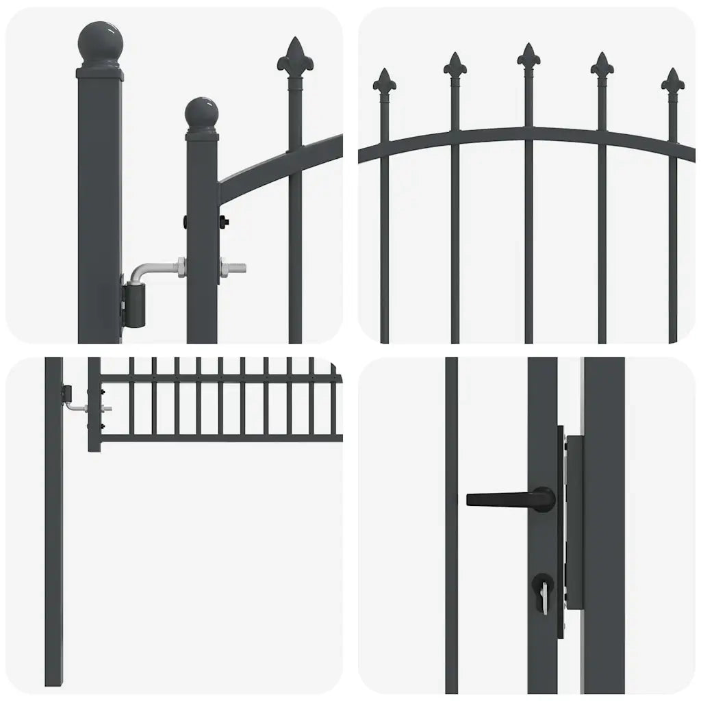Cancello della recinzione con punte EMMEN 170 x 100 cm CFW4965278