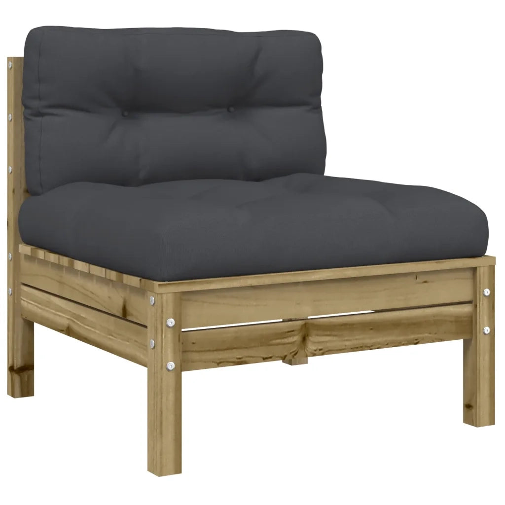 Set Divani da Giardino 6pz con Cuscini Legno Impregnato di Pino