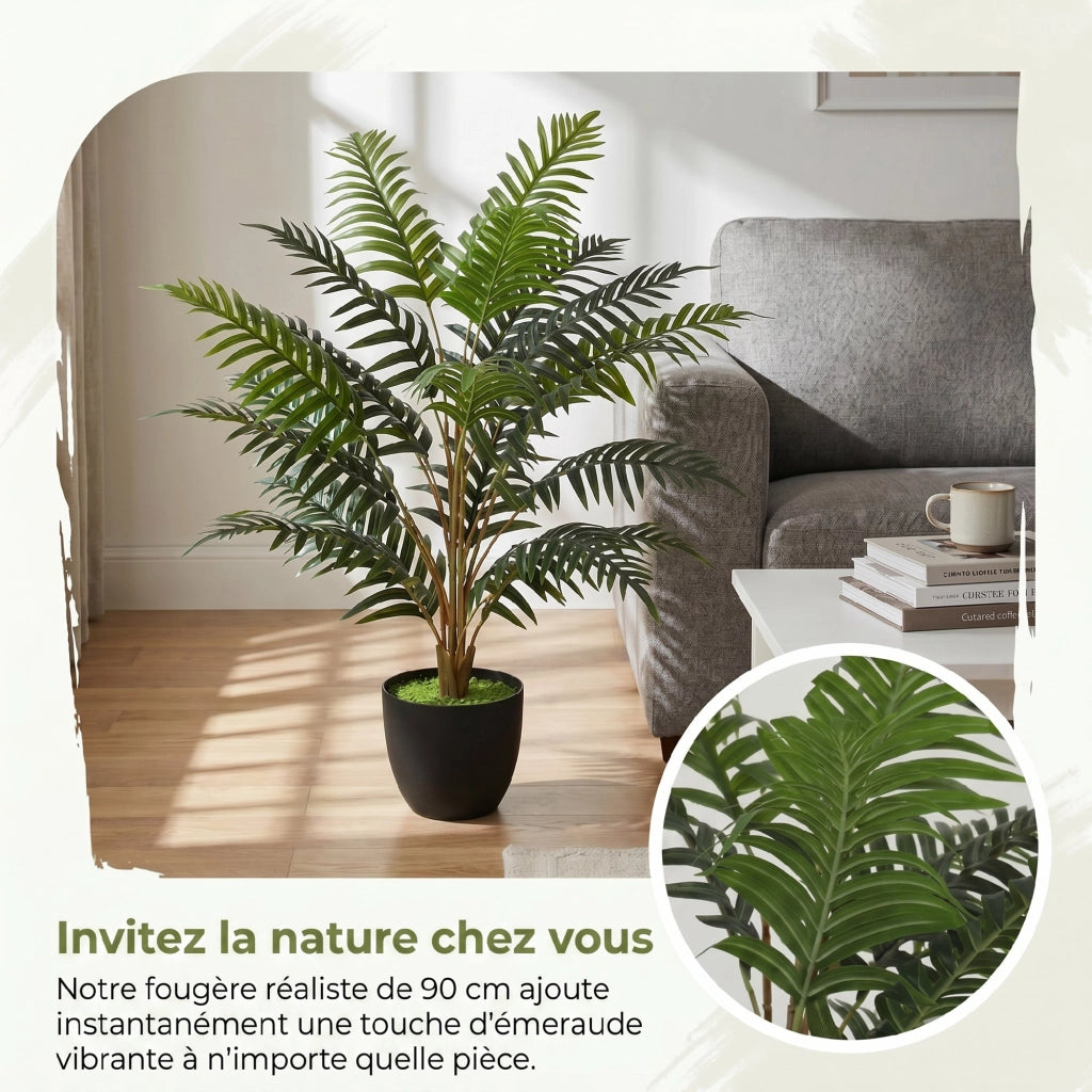 Pianta Artificiale Felce Albero ¨C Minimal ¨C 90 cm con Vaso