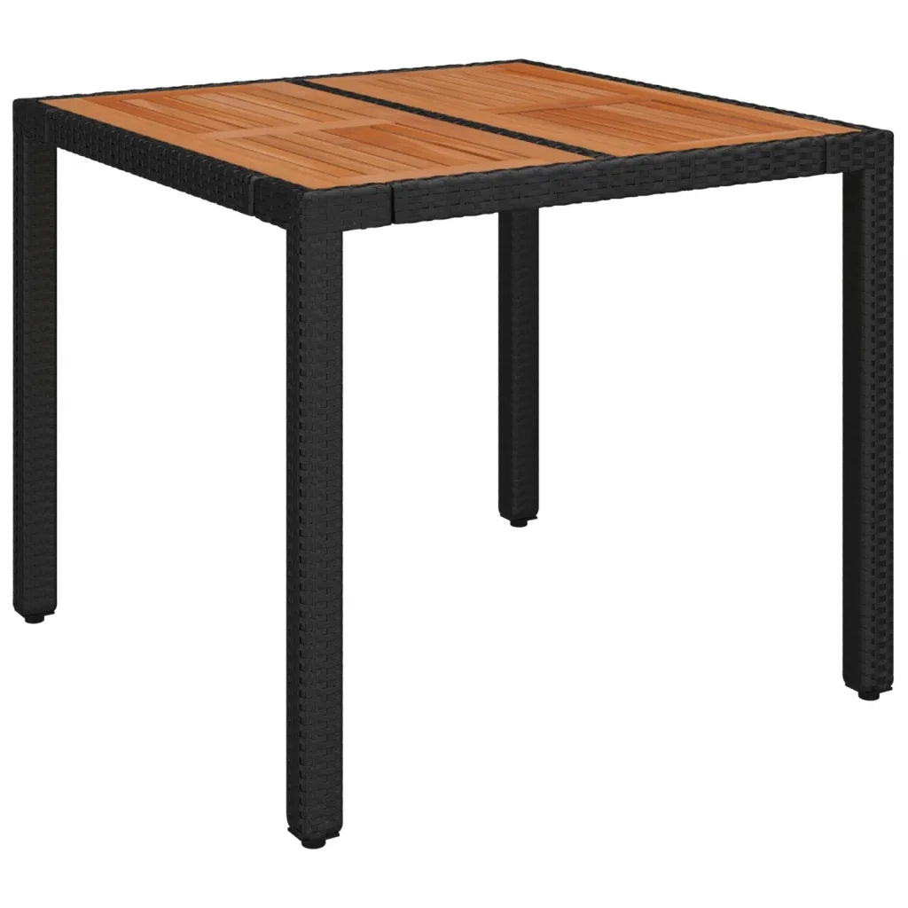Set da Pranzo da Giardino 5 pz Nero con Cuscini in Polyrattan 3213087