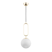 Lampada a sospensione oro/nera vetro sfera Ø20 E27 Alfa