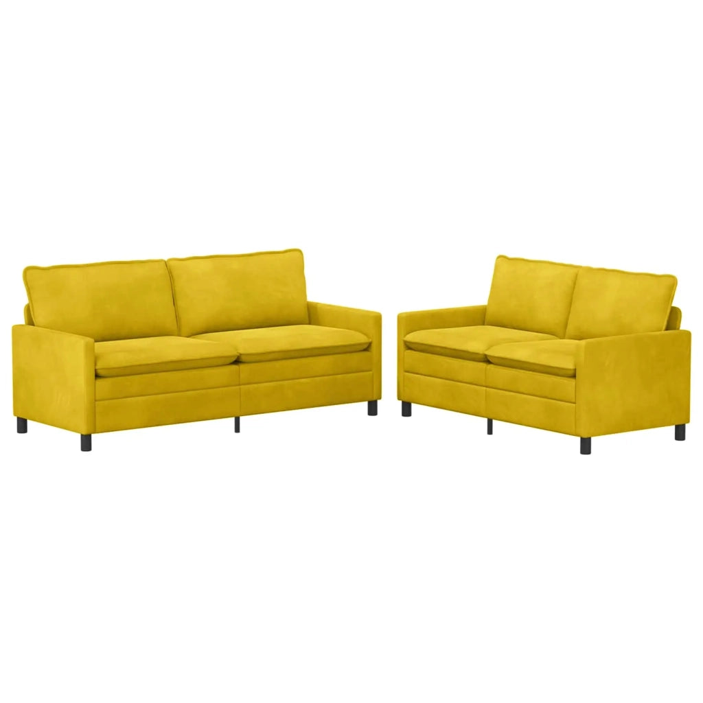 Set di divani 2 pcs Giallo Velluto 3417151