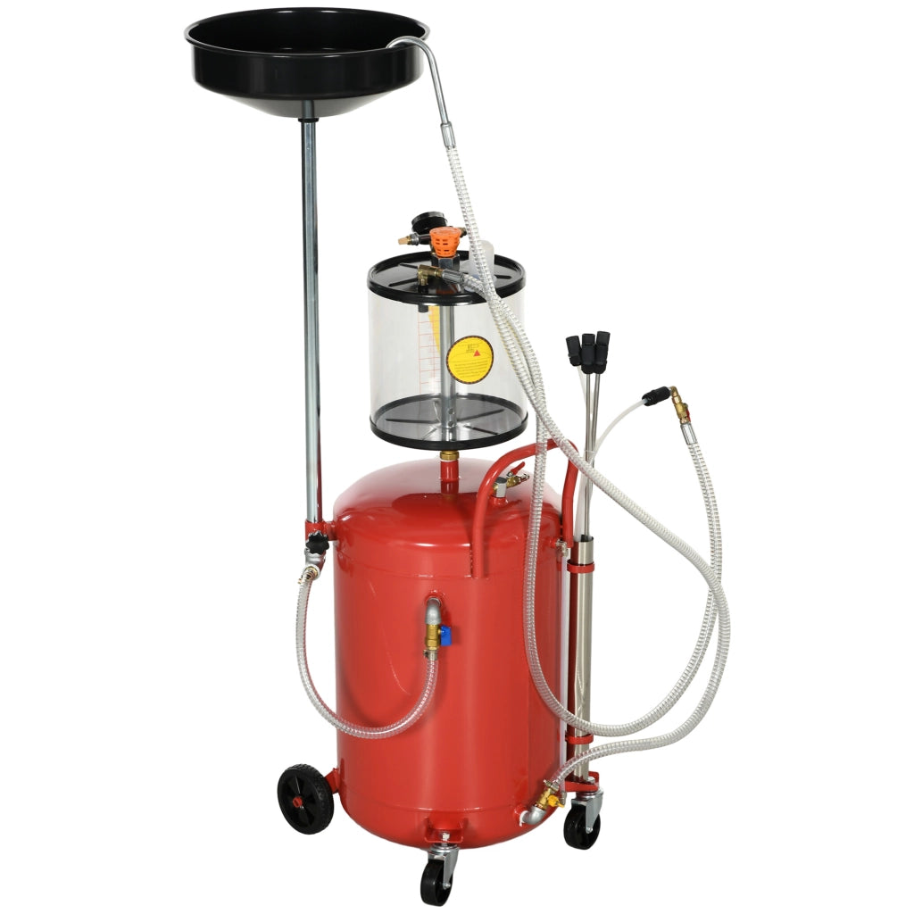 Recuperatore olio esausto pneumatico 80L 2 in 1 con altezza regolabile portatile per garage e officina