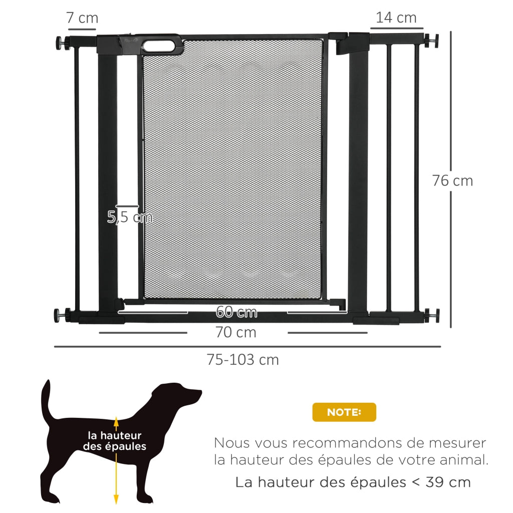 Barriera per animali domestici ¨C Minimal ¨C Nero 75-103 cm