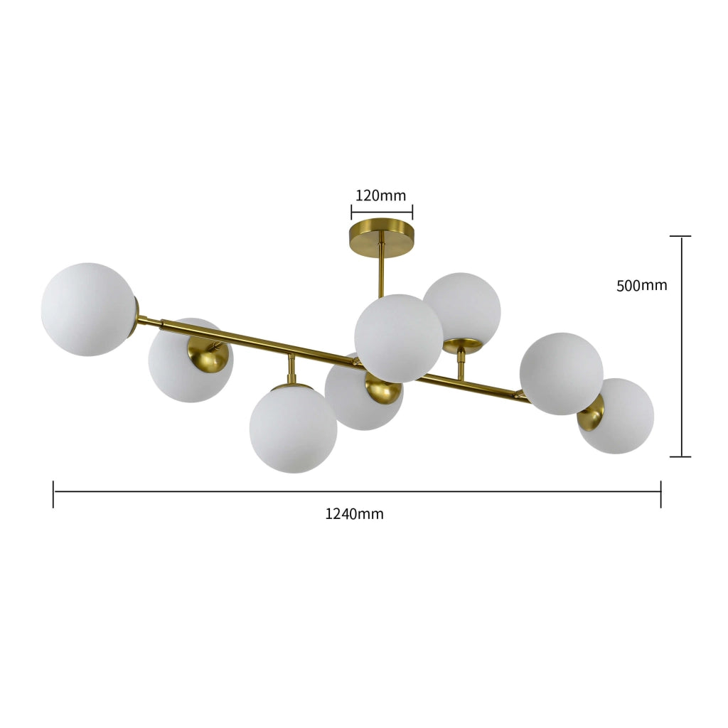 Lampadario Dorado Light Prestige 8xE14 oro bianco moderno