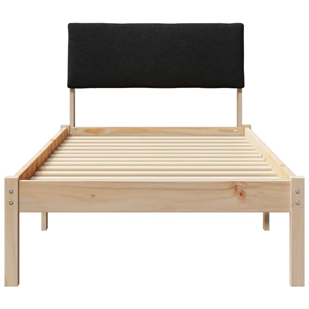 Letto singolo | Letto per adulti | Struttura del Letto con testiera Marrone e nero 80 x 200 cm