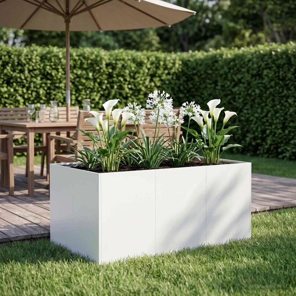 Vaso da giardino Bianco 120 x 80 x 60 cm 8005926