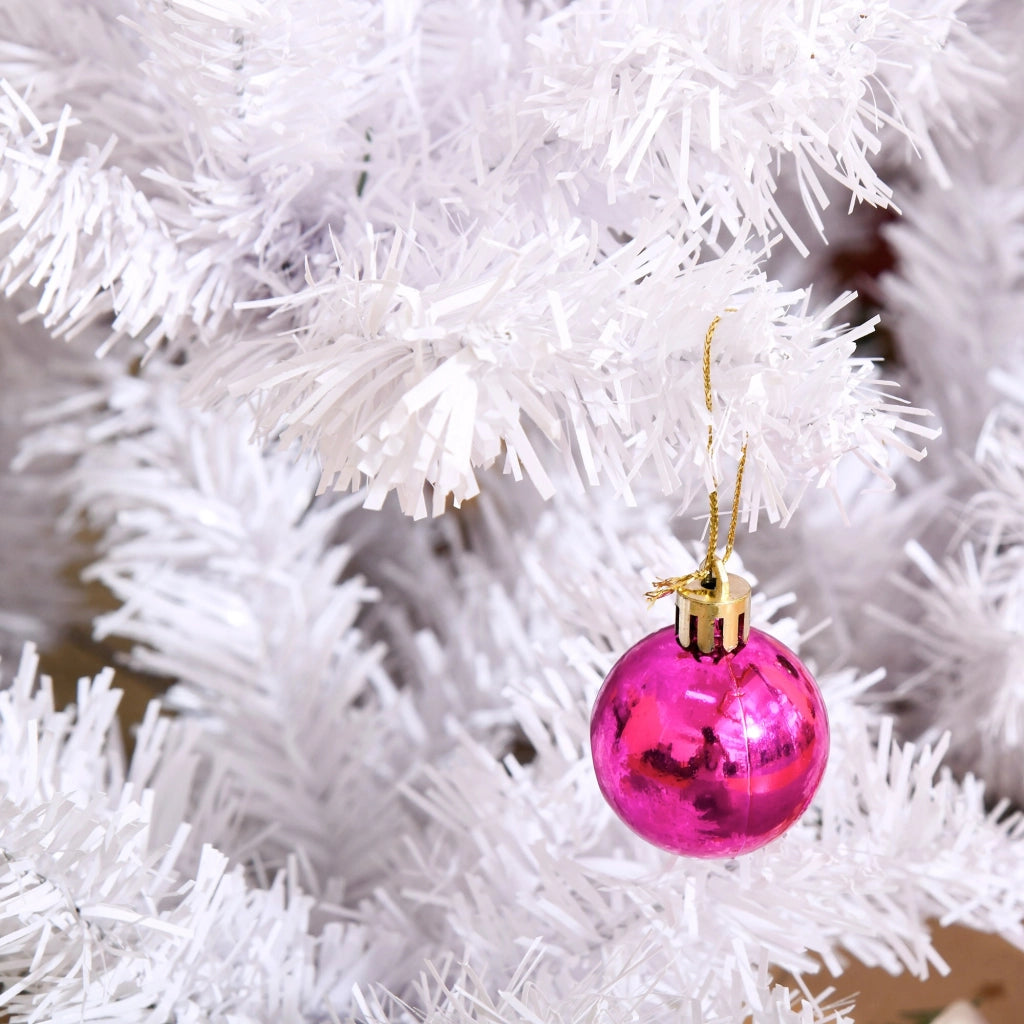Albero di Natale Artificiale 150 cm 680 Rami Addobbato Bianco