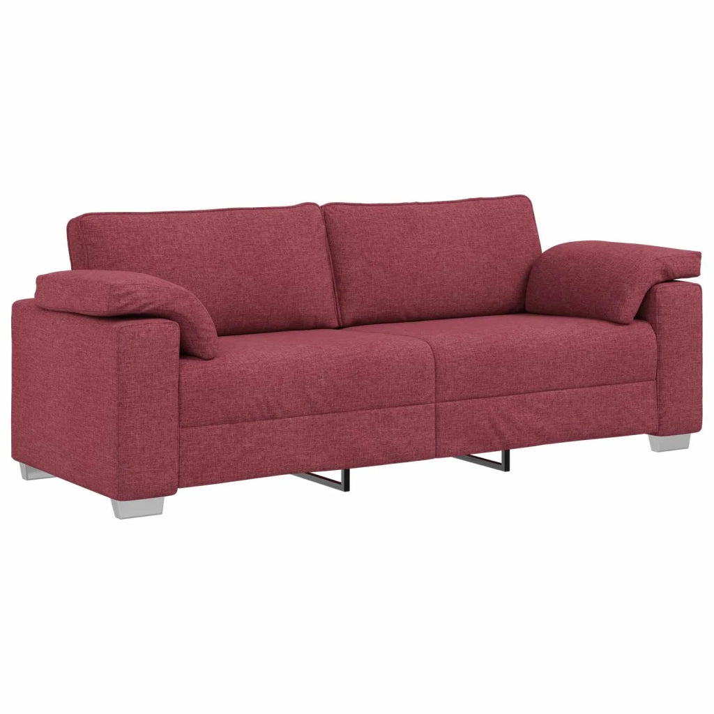 Divano 3 pcs Rosso Vento 219 x 80 x 82 cm Tessuto misto lino 3324661
