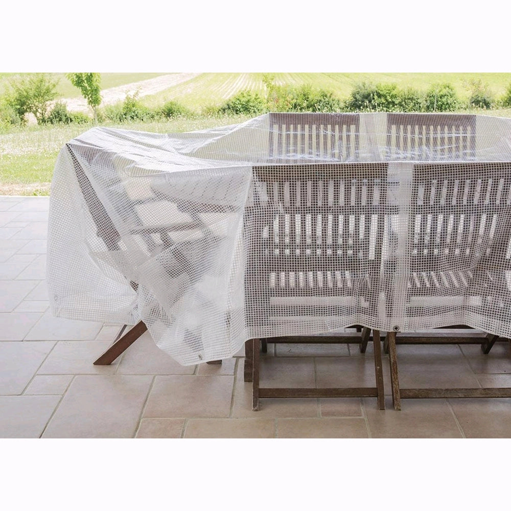 Telone Telo Occhiellato Retinato 6X10 mt in PVC Trasparente Multiuso
