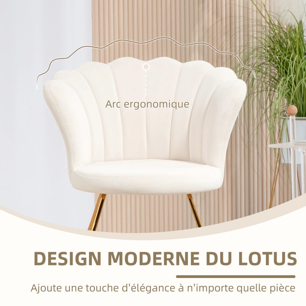 Poltrona relax in velluto ¨C Minimal ¨C crema 69x64x80 cm