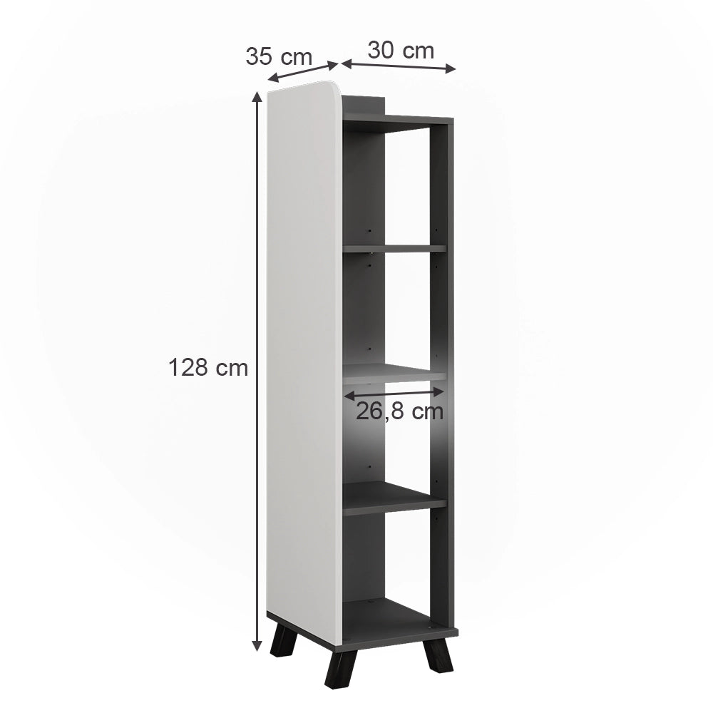 Vicco mobiletto bagno Antracite/bianco 30 x 128 cm con scomparti