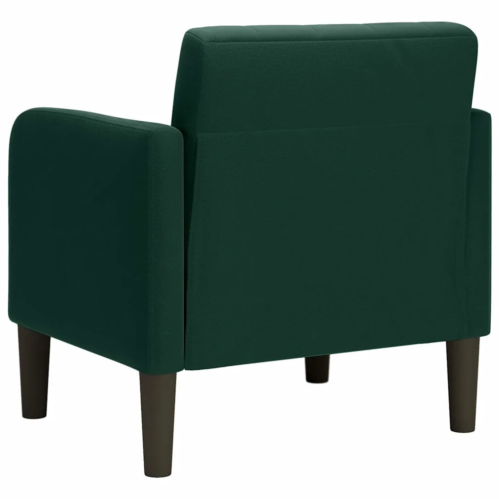 Divano Poltrona | Sedia con Braccioli Verde Scuro 54 cm in Velluto