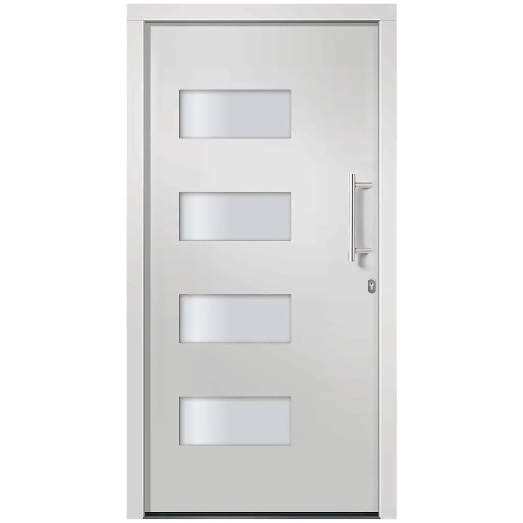 Porta d'Ingresso in Alluminio e PVC Bianco 100x210 cm 3056819
