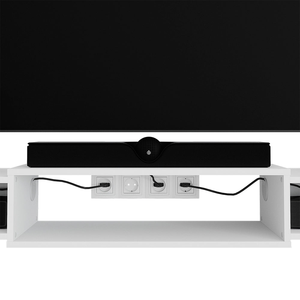 Vicco Mobile tv Bianco 139.7 x 20.3 cm con ripiani aperti