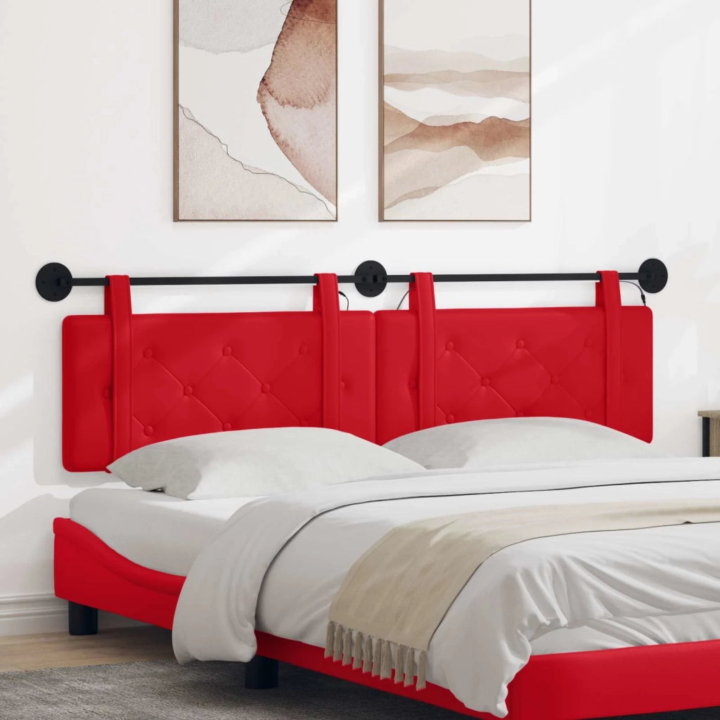 Testiera sospesa Con luce LED Rosso Similpelle 3424237