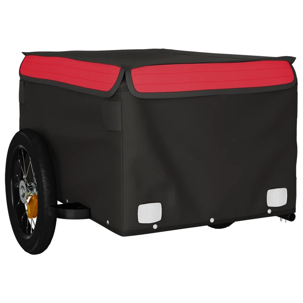 Rimorchio da Bici Nero e Rosso 30 kg in Ferro 94076