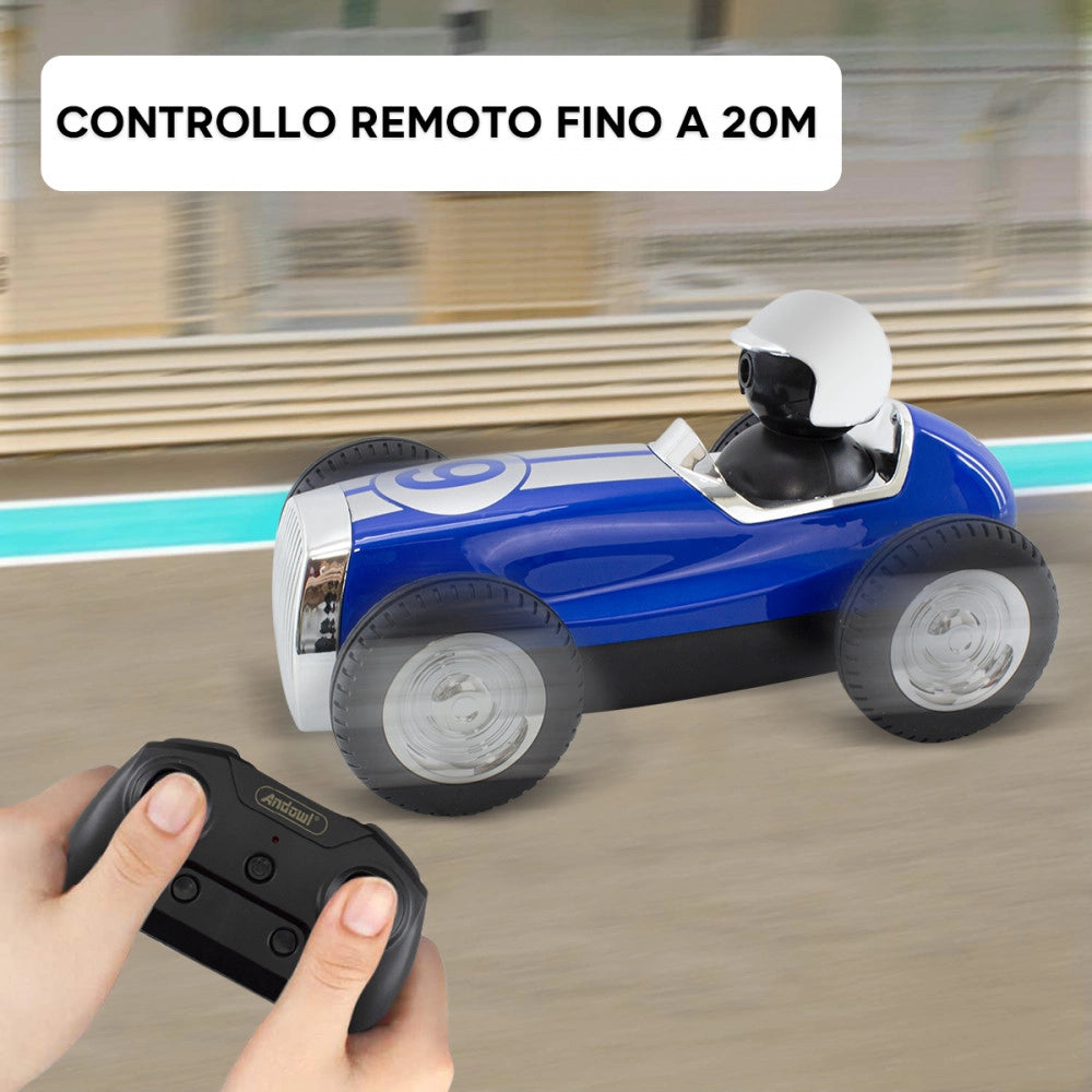 Trade Shop - Macchina Auto Retrò Radiocomandata F9 Cam Wifi Speaker Bluetooth App Smartphone -