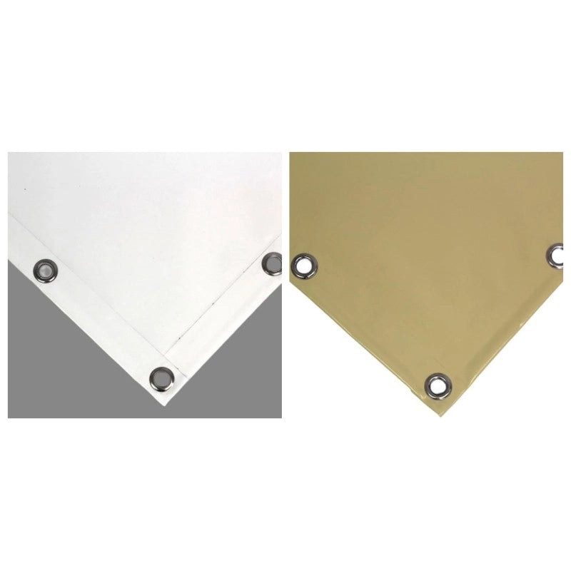 Telo PVC OSCURANTE Impermeabile Avorio | Telone Occhiellato Ogni 25CM 850g/mq | Copertura Esterna | 5x5m | Resistente Multiuso