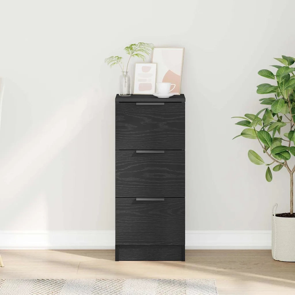 Credenza Rovere Nero 30 x 30 x 70 cm Legno multistrato 862774