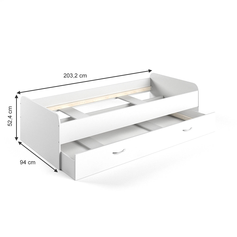 Vitalispa Letto per bambini Bianco 90x200 cm con materasso