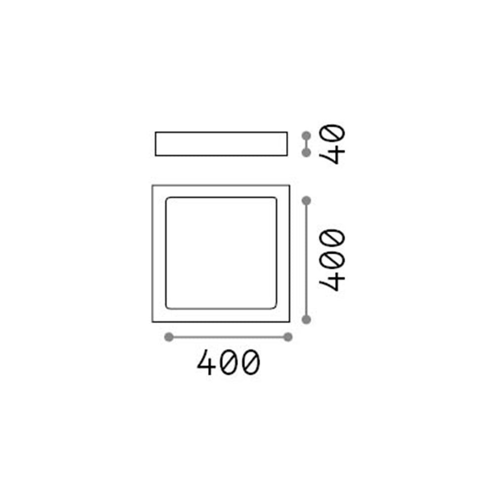 Applique Moderna Square Universal Alluminio-Plastiche Bianco Led 36W 3000K D40